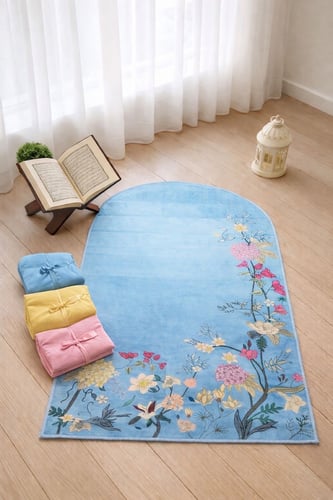 طقم شرشف صلاة +سجادة ورد الربيع