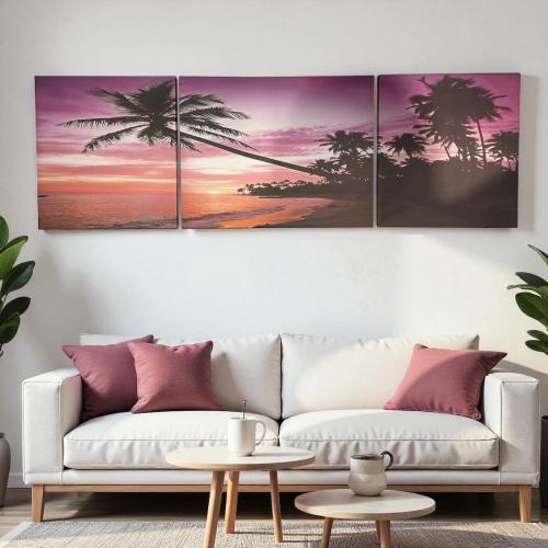 لوحة جدارية فنية ثلاثية – غروب استوائي ساحر