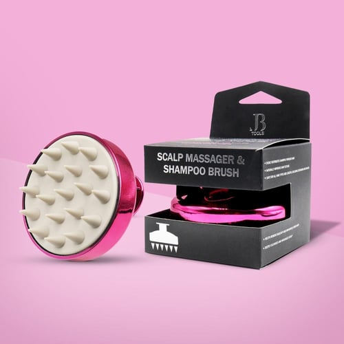 جي بي اورجانيك فرشاة وتدليك فروة الرأس وردي