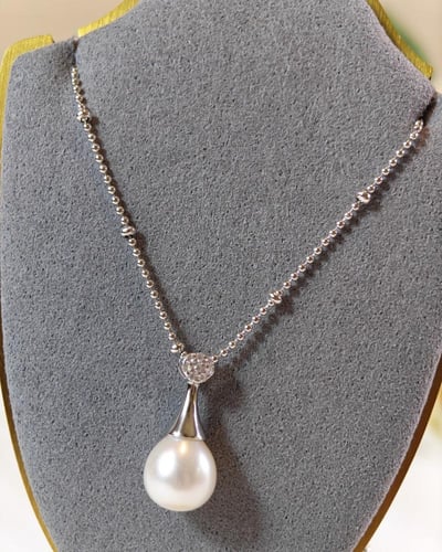 عقد فضة عيار 925 بتعليقة لؤلؤة متدلية فخامة ملكية