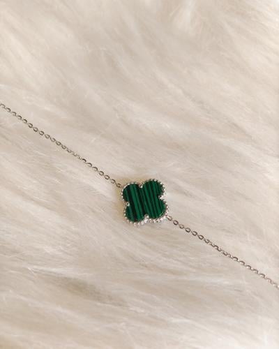 سوار صدف أخضر مفرد – فضة عيار 925