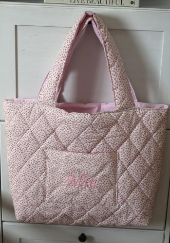 LIGHT PINK MINI FLORAL TOTE BAG