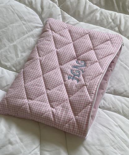 CUSTOM LIGHT PINK GINGHAM LAPTOP CASE