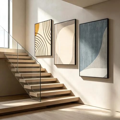 طقم من 3 لوحات ثلاثية بتصميم عصري