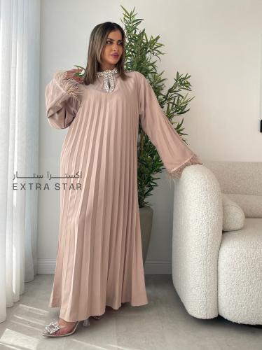 جلابيه شيفون بريش بلاكمام