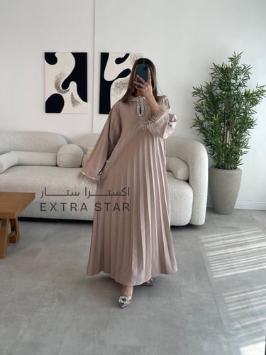 جلابيه شيفون بريش بلاكمام