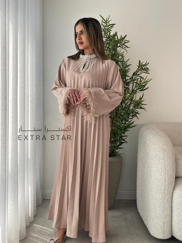 جلابيه شيفون بريش بلاكمام