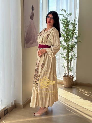 جلابيه بحزام عودي