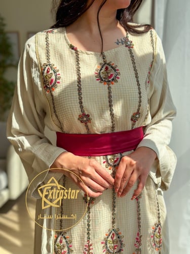 جلابيه بحزام عودي