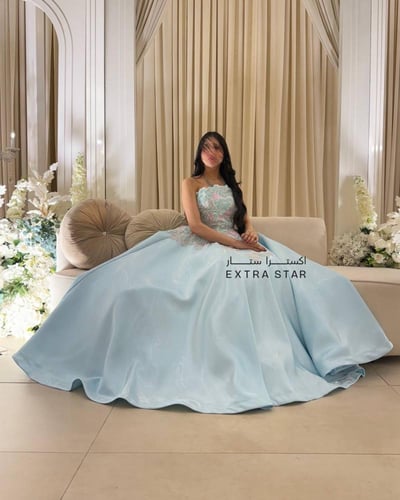 فستان سهره طويل بتطريز كمبيوتر