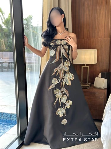 فستان سهرة تب مطرز
