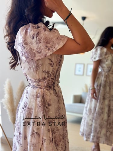 فستان مشجر بقصه أحبال للخصر