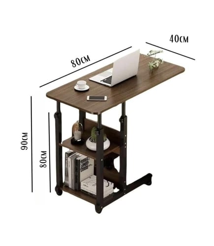 طاولة لاب توب للسرير مع 4 عجلات (40*80 سم) – لون ب...