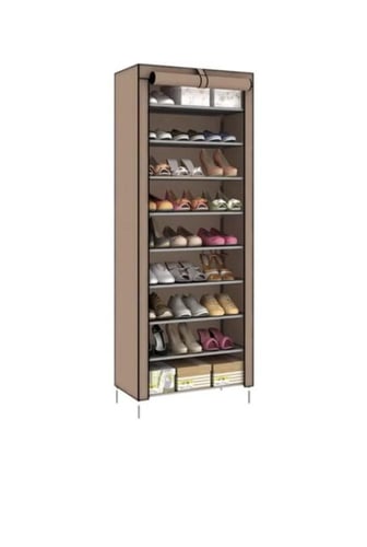 خزانة أحذية متعددة الطبقات مع غطاء قماشي أنيق لتخز...