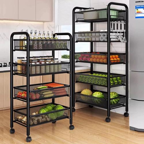 عربة تخزين متعددة الاستخدامات بخمسة مستويات مع عجل...