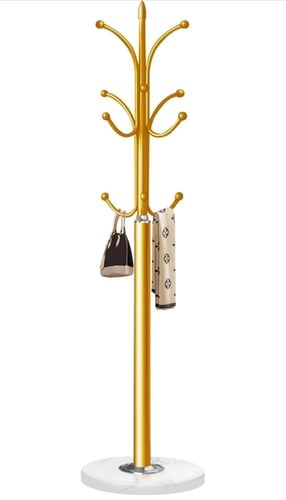 علاقة ملابس ذهبية بتصميم فخم وقاعدة رخامية طول 175...