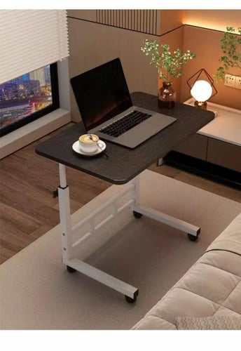 طاولة لابتوب متحركة بارتفاع قابل للتعديل، بتصميم ب...