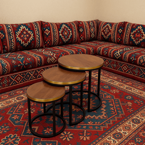 طقم طاولات خدمة دائرية 3 حبات تضيف لمسة فخامة لكل...