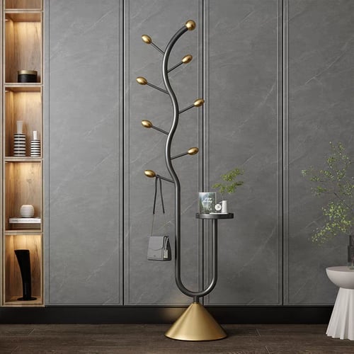 علاقة ملابس بتصميم عصري يشبه غصن الشجرة، مزودة بقا...