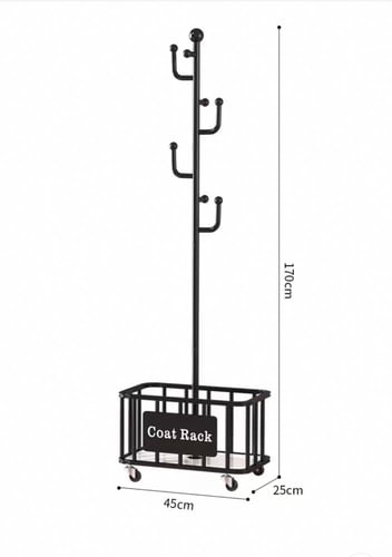 علاقة ملابس مع سلة تخزين وعجلات – تصميم أنيق وعملي...