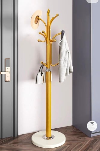 علاقة ملابس ذهبية بتصميم فخم وقاعدة رخامية طول 175...