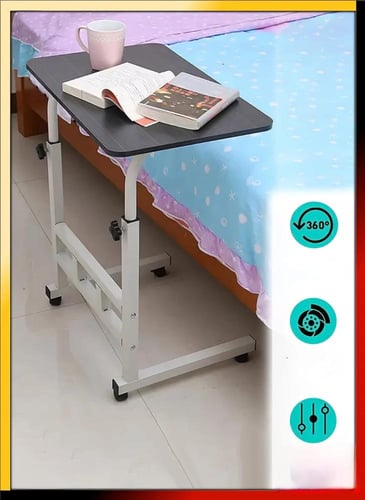 طاولة لابتوب متحركة بارتفاع قابل للتعديل، بتصميم ب...