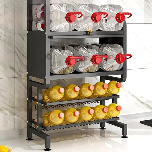 رف تخزين مطبخي متعدد المستويات مع حامل أدوات وأرفف...