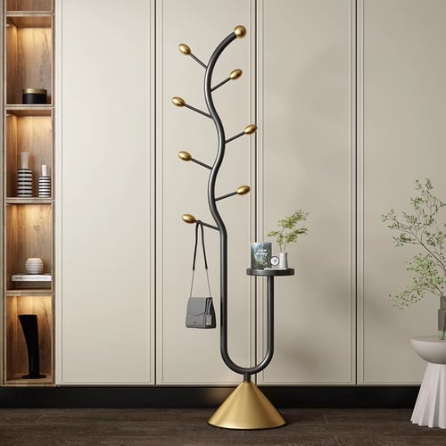 علاقة ملابس بتصميم عصري يشبه غصن الشجرة، مزودة بقا...