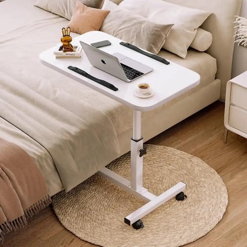 طاولة مع عجلات قابلة للتعديل وضبط الارتفاع للكمبيو...