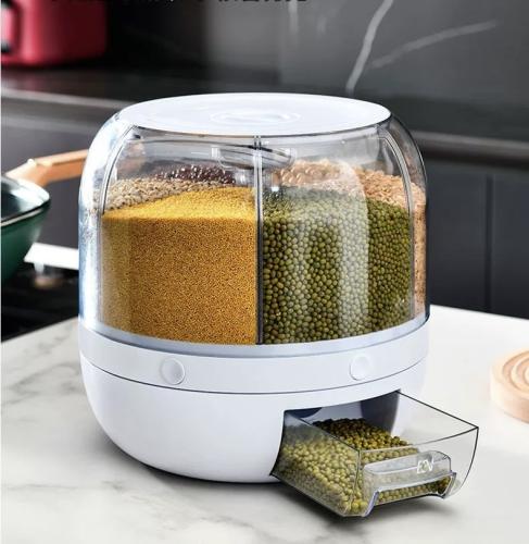 موزع حبوب دوار 360 درجة - التنظيم السهل لكل مطبخ”