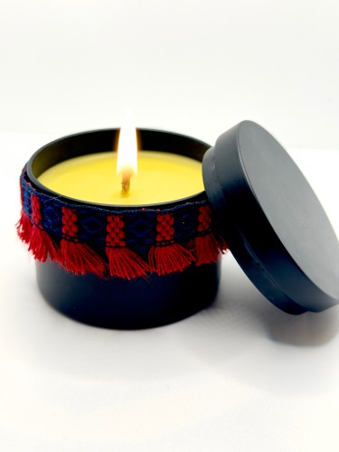 شمعه اللهب ..(شمعه عسل الباحه الطبيعي بتصميم مستوح...