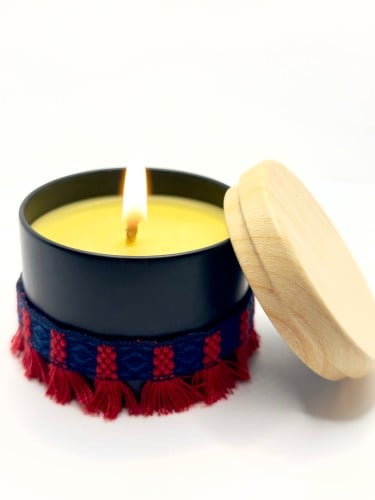 شمعه اللهب ..(شمعه عسل الباحه الطبيعي بتصميم مستوح...