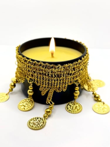 الذهب الاصفر..(شمعه عسل الباحه الطبيعي بتصميم مستو...