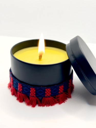 شمعه اللهب ..(شمعه عسل الباحه الطبيعي بتصميم مستوح...