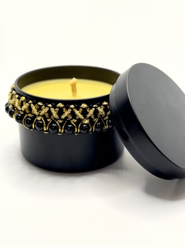 اللؤلؤة السوداء..(شمعه عسل الباحه الطبيعي بتصميم م...