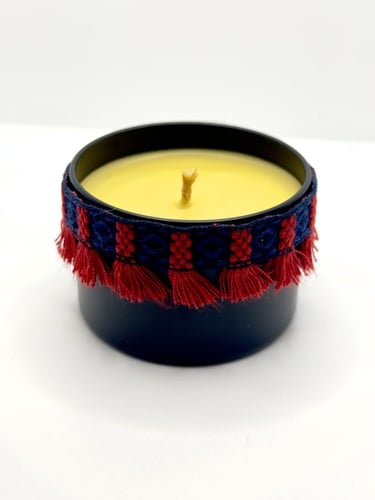 شمعه اللهب ..(شمعه عسل الباحه الطبيعي بتصميم مستوح...