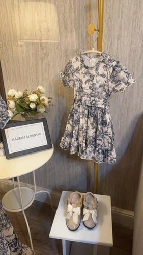 فستان ديور مشجر ازرق