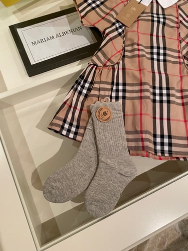 جوارب اطفال رمادي فاتح