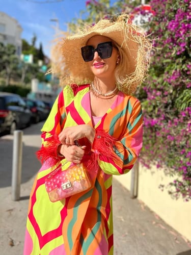 فستان نسائي ملون