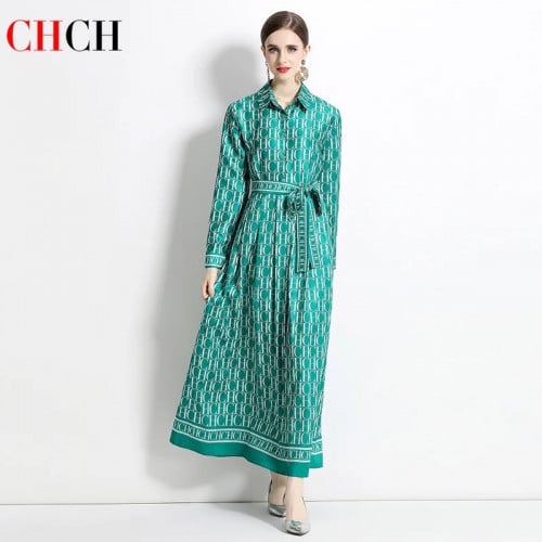 فستان سي اتش اخضر نسائي