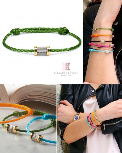 إسوارة مطلية ذهب ماركة شاريول - أخضر