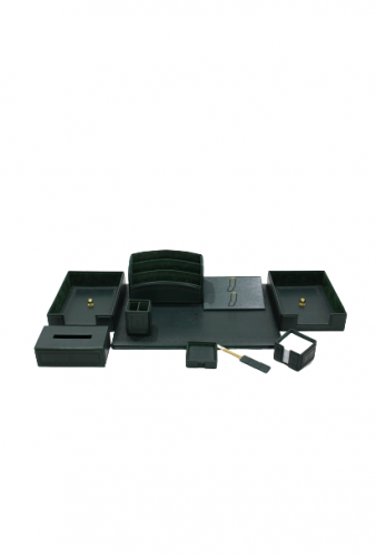 طقم مكتب جلد فاخر ، موديل : BOS-DSP-47-GN