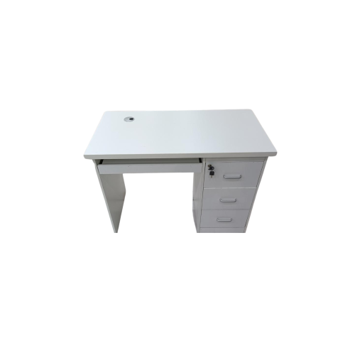 مكتب خشبي أبيض 100 سم , رقم الموديل : BOS-1011-10