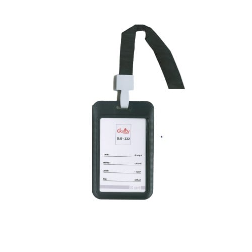 داندي حامل بطاقة بلاستيك مقوى طولي مع حبل لون أسود...