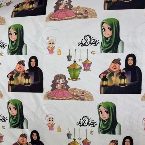 قماش ديجتال تركي رسومات رمضانيه