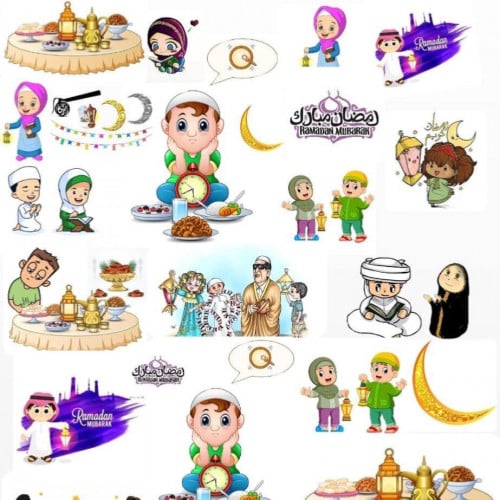 قماش ديجيتل رسومات رمضانيه