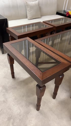 طقم طاولات ضيافة قشرة الجوز