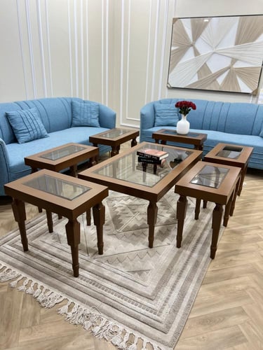 طقم طاولات بني