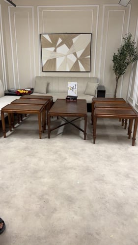 طقم طاولات قشرة الجوز