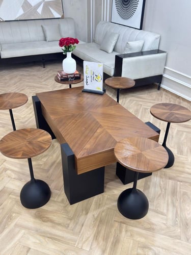 طقم طاولات قشر الجوز